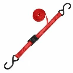 Husky 10 ft. x 1 in. Cam Buckle Tie-Down (Red) Straps with S Hook (4-Pack) -Tools Sales reds pinks husky cam buckle lashing straps fh0898t 66 1000