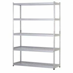 Husky 5-Tier Heavy Duty Steel Garage Storage Shelving Unit in Silver (48 in. W x 78 in. H x 24 in. D) -Tools Sales silver husky freestanding shelving units mr482478w5 40 1000