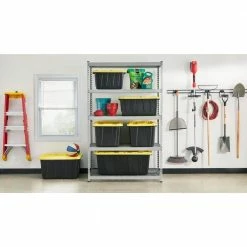 Husky 5-Tier Heavy Duty Steel Garage Storage Shelving Unit in Silver (48 in. W x 78 in. H x 24 in. D) -Tools Sales silver husky freestanding shelving units mr482478w5 77 1000