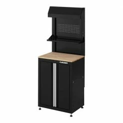 Husky 3-Piece Ready-to-Assemble Steel Garage Workstation in Black (26.6 in. W x 69.5 in. H x 19.5 in. D)