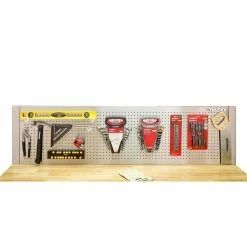Husky 52 in. W to 72 in. W Adjustable Pegboard, Stainless Steel -Tools Sales stainless steel husky pegboards hoaa52jx1 fa 1000