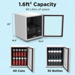 Husky 1.5 Cu. ft. Glass Door Freestanding Countertop Beverage Refrigerator with Reversible Door without Freezer (White) 7 Husky 1.5 Cu. ft. Glass Door Freestanding Countertop Beverage Refrigerator with Reversible Door without Freezer (White) -Tools Sales white husky mini fridges osfg012 wm 4f 1000