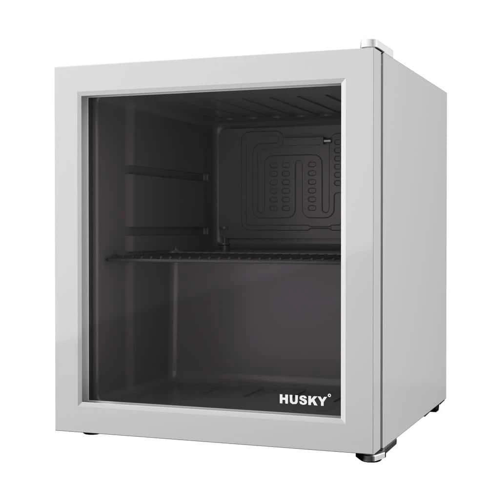 Husky 1.5 Cu. ft. Glass Door Freestanding Countertop Beverage Refrigerator with Reversible Door without Freezer (White) 3 Husky 1.5 Cu. ft. Glass Door Freestanding Countertop Beverage Refrigerator with Reversible Door without Freezer (White)