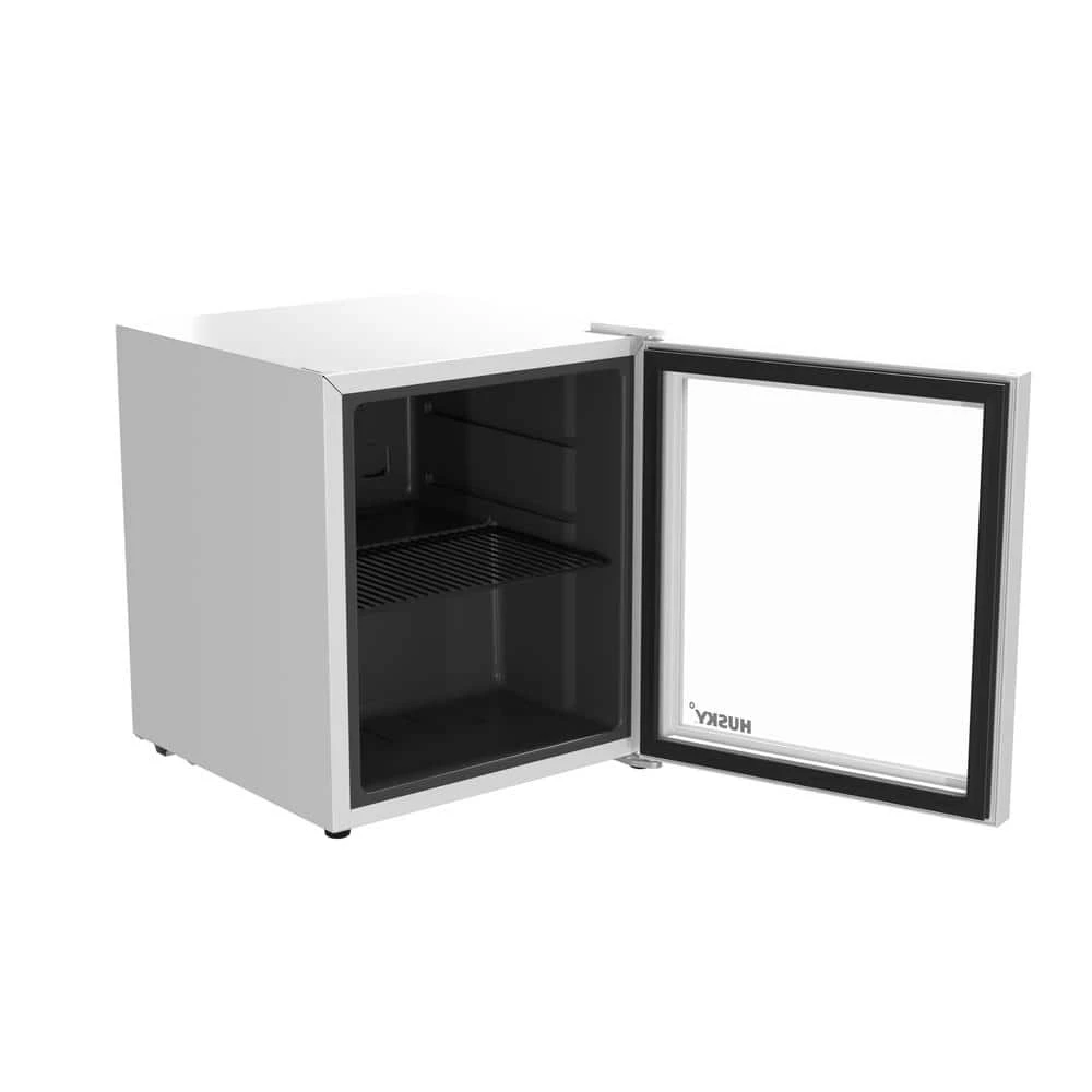 Husky 1.5 Cu. ft. Glass Door Freestanding Countertop Beverage Refrigerator with Reversible Door without Freezer (White) 4 Husky 1.5 Cu. ft. Glass Door Freestanding Countertop Beverage Refrigerator with Reversible Door without Freezer (White) - Image 2
