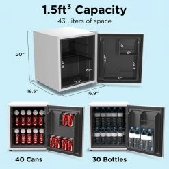 Husky 1.5 Cu. ft. 40-Can Solid Door Freestanding Countertop Quiet Mini Fridge with Reversible Door without Freezer (White) -Tools Sales white husky mini fridges osfs009 wm c3 1000