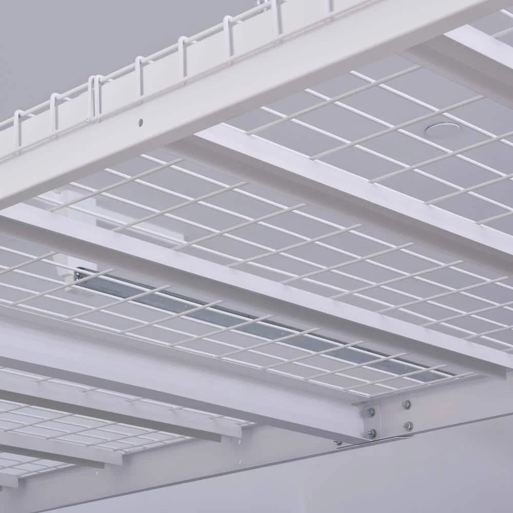 Husky Adjustable Height Overhead Ceiling Mount Garage Rack in White (42 in. H x 96 in. W x 32 in. D) 12 Husky Adjustable Height Overhead Ceiling Mount Garage Rack in White (42 in. H x 96 in. W x 32 in. D) - Image 10