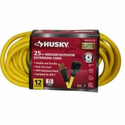 Husky 25 ft. 12/3 Extension Cord, Yellow -Tools Sales yellow husky general purpose cords hd 1004823551 4f 1000