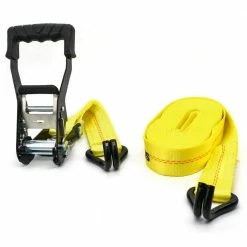 Husky 27 ft. x 2 in. Heavy-Duty Ratchet Tie-Down Strap with J Hook -Tools Sales yellows golds husky ratchet straps fh0843 40 1000